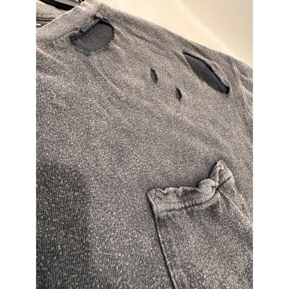 We The Free Women's Size XS Distressed Black Short Sleeve Pocket T-Shirt - Picture 7 of 11